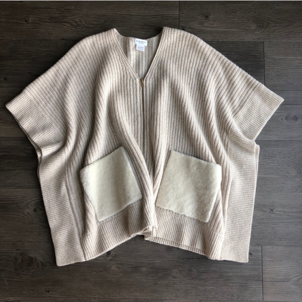 Club Monaco cashmere and shearling poncho